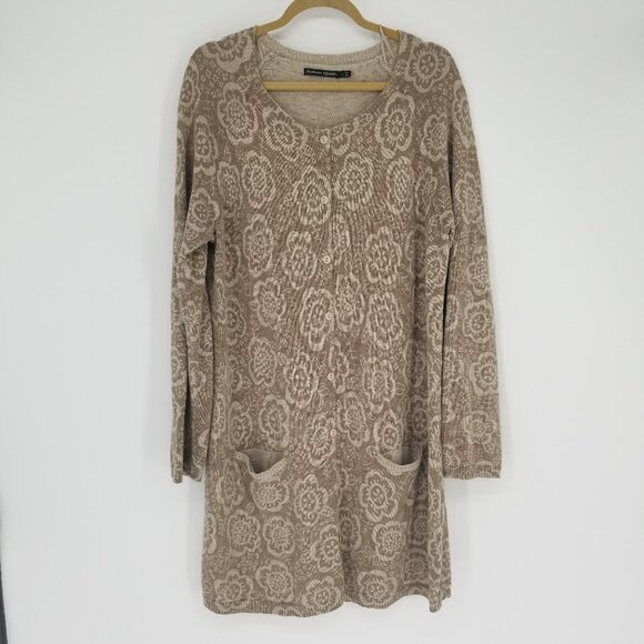 Gudrun Sjoden Organic Cotton & Linen Blend Long Cardigan Lagenlook, Cottagecore - Picture 1 of 6